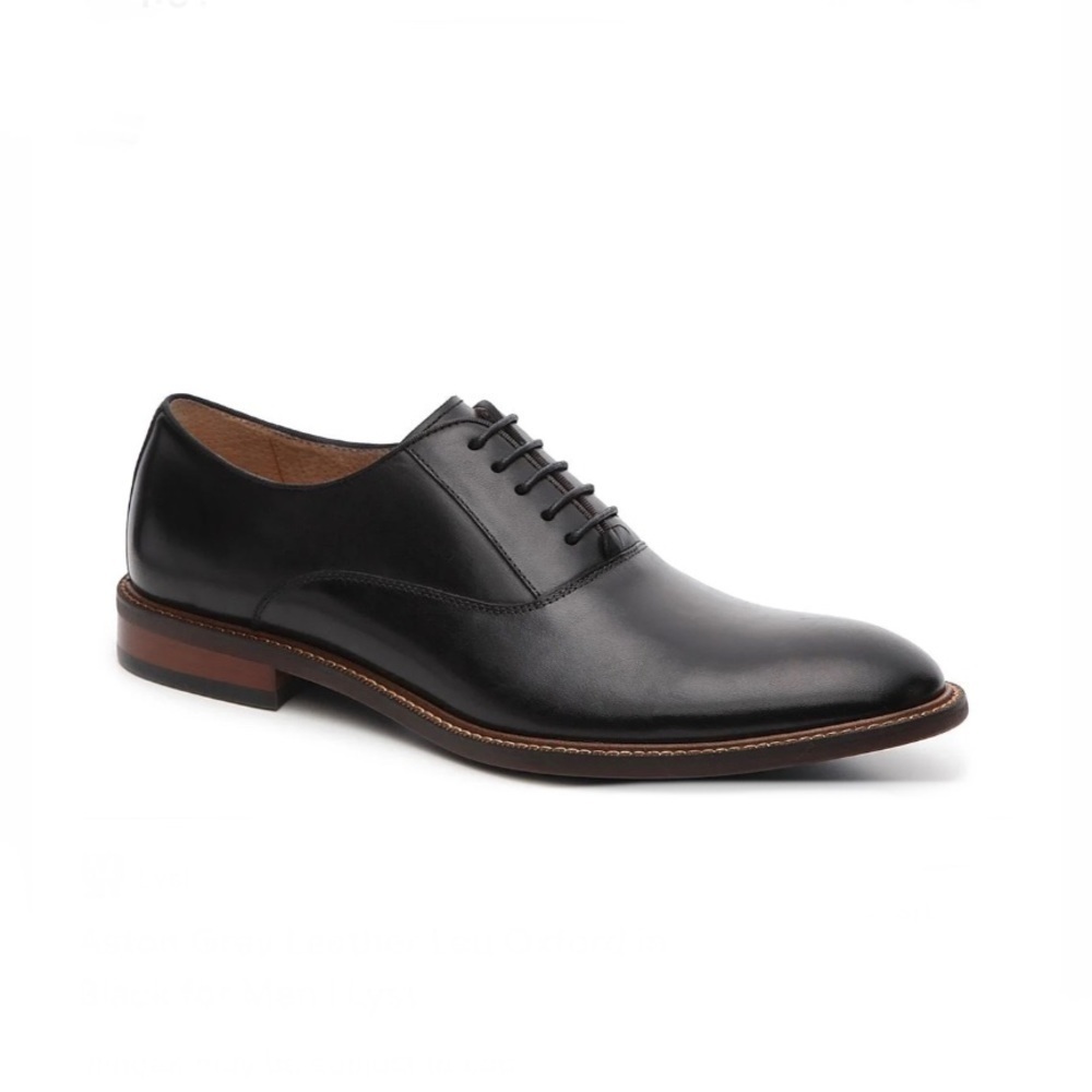 Aston Grey Leu Leather Lace Up Oxford in‎ Black Size 12